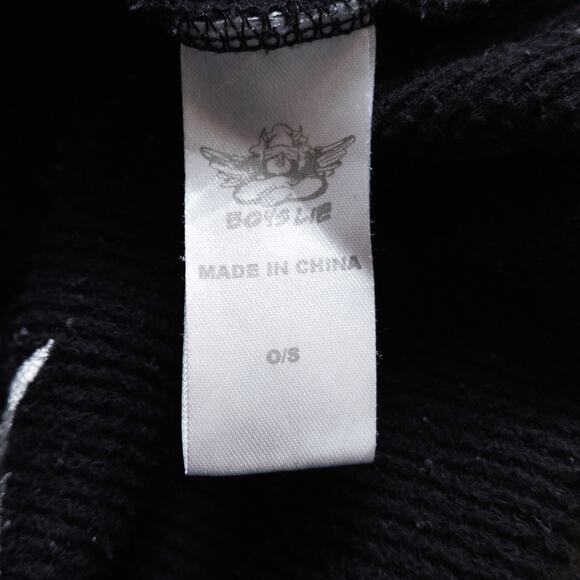 Boys Lie Black Long Sleeve Thermal Top OS Soft Grunge Graphic Oversized - Picture 8 of 9